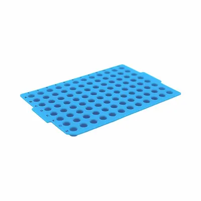 MTC BIO Sealing Mat: Round, 96 Wells, Blue, Silicone, 7 mm Well Opening Size, Not Vented - Sealing Mats
