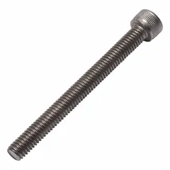Metric standard socket head cap screw with M6x1.00 thread, 60 mm length, plain titanium Grade 2 finish, 6 mm head height, and 5 mm drive size. Suitable for industrial assemblies requiring corrosion resistance and high strength-to-weight ratio, such as in aerospace, marine, and chemical processing equipment.