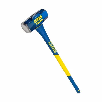 ESTWING Standard Sledge Hammer: Steel, Fiberglass Handle, 16 lb Head Wt, 2 1/2 in Dia - Standard Sledge Hammers