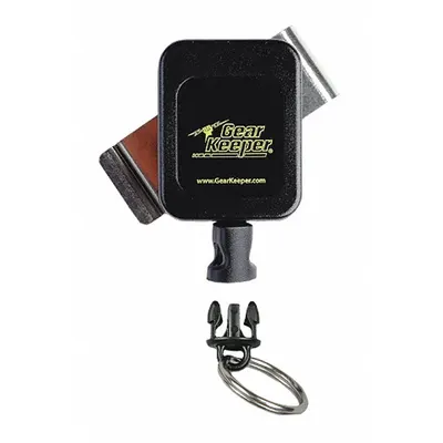 GEARKEEPER Key Retractor: 7 Key Capacity, 7/8 in Key Ring Dia, Nylon, Black - Retractable Key Clips & Reels