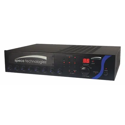 SPECO TECHNOLOGIES Amplifier: Auxiliary (1/8 in)/RCA/XLR Output, 25V/70V, 115V AC - Audio Amplifiers