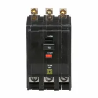 SQUARE D Miniature Circuit Breaker: 70 A, 120/240V AC, Three Phase, 10kA at 120/240V AC, 3 Poles (MPN QOB370)