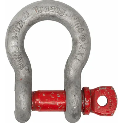 CROSBY D-Shackle: Chain Shackle, 110,000 lb Working Load Limit, 4 1/8 in Wd Between Eyes - Chain Shackles for Lifting