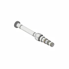 Screw-in, four-way solenoid cartridge valve with three positions and tandem center center position. Steel body and spool, C10-4 coil, Nitrile seal. Used in hydraulic systems for directional control of fluid flow.