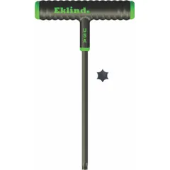 T-shaped Torx key with T50 tip size and standard end. Steel construction with black oxide finish. 6-inch long arm length. Used for tightening or loosening Torx and Torx Plus fasteners in assembly, repair, and maintenance applications.