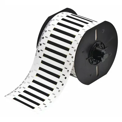 BRADY Sleeve Label: 3/32 in x 2 in, Polyvinylidene Fluoride, Black (Matte) - Brady Precut Sleeve Label Rolls