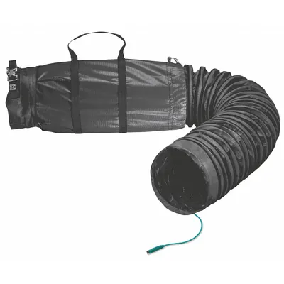 ALLEGRO Statically Conductive Duct, 12 in Dia, 25 ft Lg, Black - Ducts for Confined Spaces
