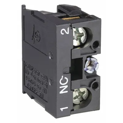 SCHNEIDER Contact Block: 22 mm Panel Mounting Size, 1NC, Momentary - Contact Blocks