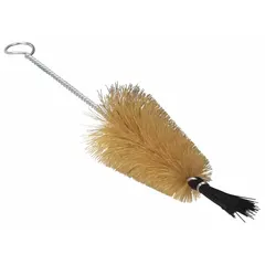 This lab brush features a 12-inch overall length and 3/4-inch natural-colored nylon bristles. It is designed for cleaning narrow glassware, centrifuge tubes, and rotors, providing access to hard-to-reach areas without scratching surfaces. Suitable for general laboratory maintenance where non-sparking properties are not required.