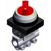 Shuttle Valve: VM100 Series, 2 Position Twist Actuator, 3 Ports, 1/8 in NPT, Side-Ported Body (MPN VM130-N01-34RA)