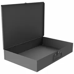 This large compartmented box from DURHAM MFG features a single gray compartment with interior dimensions of 3 1/16 x 18 5/16 x 12 7/16 inches. It is designed for organizing small parts, tools, or hardware in industrial workshops, maintenance facilities, and assembly lines. The box does not include removable dividers and is compatible with manufacturer model number 303.
