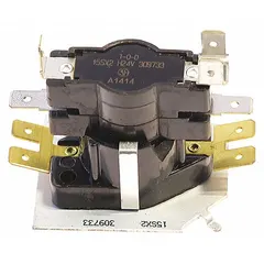 Electric sequencer for staging heating elements in HVACR systems. Controls the sequential energization of electric heat stages to prevent electrical overload and maintain stable temperature regulation. Suitable for use in commercial and industrial heating applications.