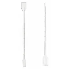 White HDPE cell lifter with an overall height of 9 7/32 inches. Used for gently lifting adherent cells from culture dishes and flasks in cell culture and microbiology applications.