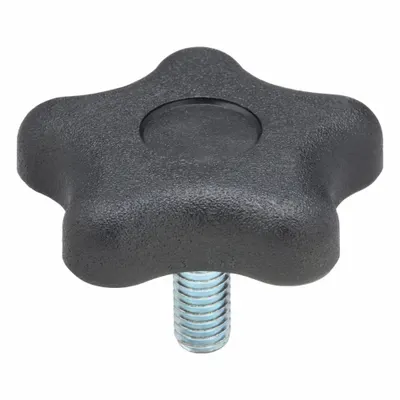INNOVATIVE COMPONENTS 5-Arm Knob with Threaded Stud, 3/8"-16 x 1 in - 5-Arm Knobs with Threaded Stud