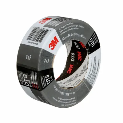 3M Duct Tape: Light Duty, Black, 1 7/8 in Wd, 59 7/8 yd Lg, 8 mil Thick - General Purpose Duct Tape