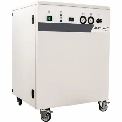 JUN-AIR Electric Air Compressor: Enclosed, Oil Free, 4 hp, 5.5 cfm, 120 psi Max Op Pressure - Enclosed Laboratory Electric Air Compressors