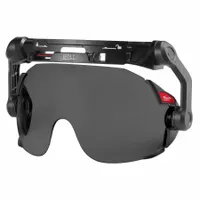 Eye Visor: Gray, Anti-Fog/Scratch-Resistant, Polycarbonate, Polycarbonate, Clip-On Mounting (MPN 48-73-1416)