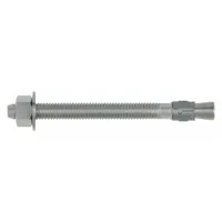 18-8 stainless steel wedge anchors for heavy-duty fastening into solid concrete. Each anchor has a 3/4 in diameter, 3/4"-10 thread size, and 6 5/8 in thread length. Supplied in a 10-pack with a plain finish. Suitable for securing structural steel, machinery bases, or racking systems