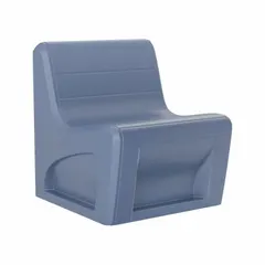 This armless lounge chair features a midnight blue polyethylene seat and a floor-mount design for single-seat configuration. Suitable for waiting areas, lobbies, and break rooms, it meets UL 94 HB flammability and ISO 22196 antibacterial surface standards.