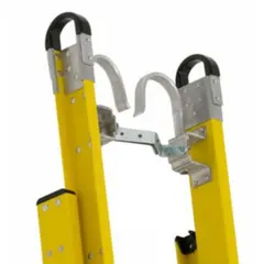 Silver end cap designed for extension ladders, compatible with L-3421-XX series. Includes mounting hardware for installation. Protects ladder rail ends from wear during use and storage.