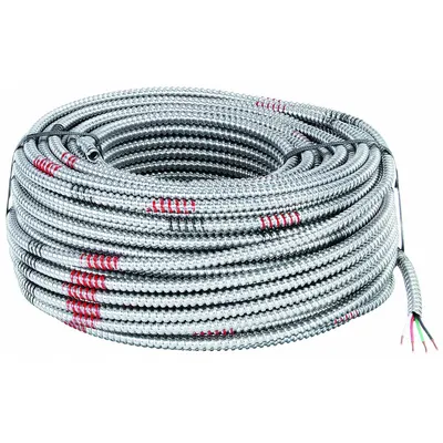 AFC CABLE Metal Clad Armored Cable: 12 AWG, 3 Conductors, Copper, 250 ft, Aluminum - Standard Metal-Clad Cables