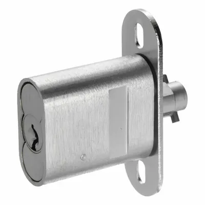 DELTA LOCK Plunger Lock, 2 3/4 in Ht, 7/8 in Wd - Locks for Sliding Doors