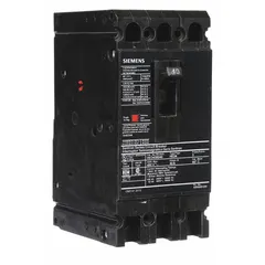 Siemens HED43B040 is a 40 A ED-frame molded case circuit breaker from the HED4 series. It features a fixed instantaneous trip, a maximum AIR rating of 42kA at 480V AC, ABC phase connection, and load-side lug terminals. This circuit breaker is used in industrial and commercial power distribution systems for overload and short-circuit protection.