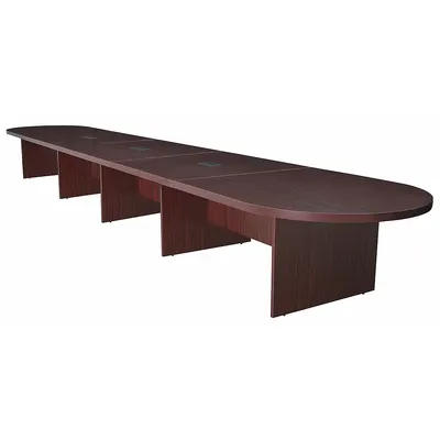 REGENCY Conference Table: Racetrack Oval, Laminate, Mahogany, 264 in Overall Lg - Oval Conference Tables
