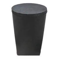 SBR Rubber Stopper, Size 0, Black, 13 mm Bottom Dia, 17 mm Top Dia, 25 mm Overall Ht, ASTM D2000
