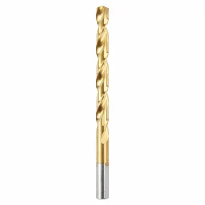 MILWAUKEE Jobber Length Drill Bit: 19/64", 135° Split Point, TiN-Coated HSS - Chip-Clearing High-Speed Steel Jobber-Length Drill Bits