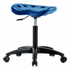 APPROVED VENDOR Polyurethane Lab Stool with Fiberglass Base and 5 Casters, Height Range 19 to 26-1/2 in, Blue