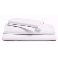 R & R TEXTILE Flat Sheet: White, 104 in Overall Lg, 66 in Overall Wd, Queen Compatible Size, T128 (MPN INT-107422)