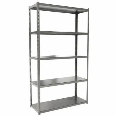 HALLOWELL Metal Shelving: Starter, Extra-Heavy-Duty, 48 in x 18 in, 84 in Overall Ht - Extra-Heavy-Duty Bolted Standalone Open Metal Shelving