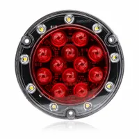 MAXXIMA Stop/Tail/Turn/Back-Up Light: LED, Stop, Turn, and Tail Combo Light, Clear/Red, Round, IP67 (MPN M85437R-WL)