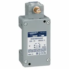 Rotary-motion limit switch from the 9007CR series, designed for hazardous location environments. Features a metallic body style X, 10° pretravel, and 90° total travel. No actuator included. Suitable for use in explosive or harsh industrial settings where rotary position detection is required.