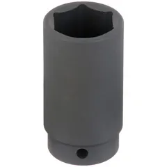 This 1/2" drive impact socket is designed for use with impact wrenches in fastening and loosening nuts and bolts. It features a 28 mm metric, 6-point configuration with standard length and a manganese phosphate finish for corrosion resistance. Suitable for automotive repair, heavy equipment maintenance, and industrial assembly.