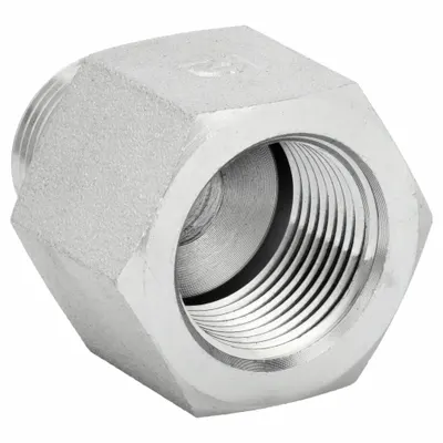 ADAPTALL Hydraulic Hose Adapter: 26.00 mm x 3/4 in Fitting Size, Male x Female, Metric x NPT - Metric-to-NPT Steel Hydraulic Hose Adapters