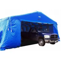 FSI Drive-Through Shelter: 13 ft Overall Lg, 26 ft Overall Wd, 11 ft Overall Ht, Nylon/PVC, Blue (MPN DAT2613-DTGR)