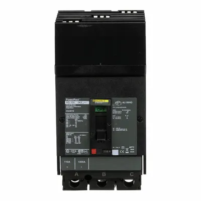 SQUARE D Molded Case Circuit Breaker: 110 A Amps, 65kA at 240V AC, Fixed, Lug, ABC - Square D Molded Case Circuit Breakers for I-Line Panelboards