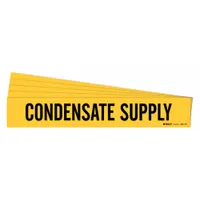 Pipe Marker: Condensate Supply, Yellow, Black, Fits 8 in and Larger Pipe O.D., 1 Pipe Markers, 5 PK (MPN 7066-1HV-PK)