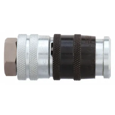 PARKER Quick Connect Hose Coupling: 3/8 in Body Size, 3/8 in Hose Fitting Size - Industrial Interchange Steel Quick-Connect Air Coupling Bodies