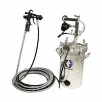 This 2.5-gallon paint pressure tank from Graco is designed for use with spray equipment in industrial painting and coating applications. It helps keep materials mixed and prevents settling, ensuring consistent fluid delivery for spray finishing