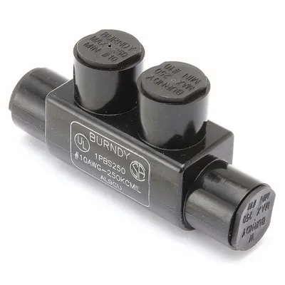 BURNDY Multitap Connector: 2 Port, In-Line Entry, 10 AWG – 250 kcmil Wire Size - Dry-Location In-Line Entry Multitap Connectors
