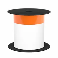 Pre-Cut Label Stock Roll: Orange Header, 4 in, Vinyl, Orange/White, Indoor/Outdoor (MPN BMSLT406CNT)