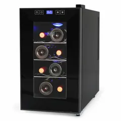 This BLACK & DECKER beverage cooler offers 1 cu ft total capacity with 3 shelves for storing drinks and canned beverages. Manual defrost operation. Suitable for compact spaces such as home bars, offices, or small kitchens.