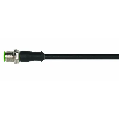 MURRELEKTRONIK Cordset: M12 Male Straight X Bare Wire, 4 Pins, Black, PVC, 0.3 m Cable Lg - Single-Ended Cordsets with PVC Jacket for Flexing Applications