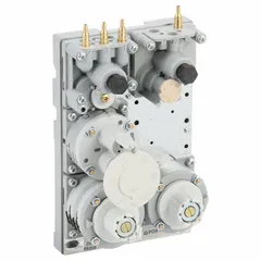 Direct-acting pneumatic receiver-controller with proportional control signal. Accepts 3 psi to 15 psi input signal and requires 15 psi supply. Used in pneumatic control systems for regulating dampers, valves, or actuators in HVAC and industrial applications.