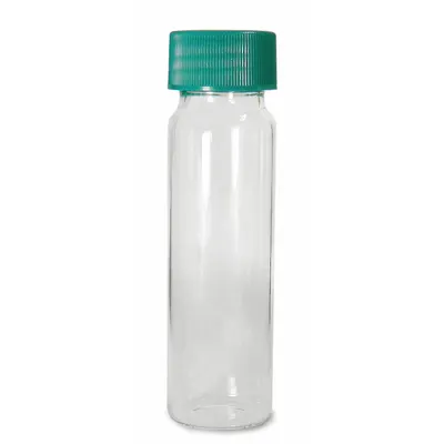 QORPAK Vial with Cap: 40 mL, Includes Closure, Thermoset, 27.5 mm Body Dia, Square - Glass Sample Vials