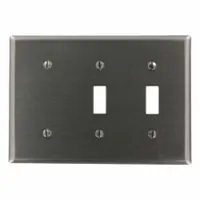 LEVITON Wall Plate: Combo, 3 Gang, Silver, Std Size (MPN S214-N)