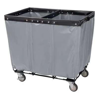 ROYAL BASKET TRUCKS Basket Truck: 14.9 cu ft, 42 lb, 36 in L x 26 in W x 33 1/2 in H, Gray - Split Compartment Basket Trucks with Mildew-Resistant Vinyl Liner